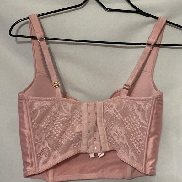 VICTORIAS SECRET DREAM ANGELS DEMI CORSET BRA WO SIZE 32 32DD SATIN PINK CLEAN - Picture 10 of 11